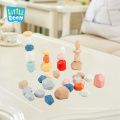 Various Precious Good Quality Stacking Building Puzzles Educational Toy Colorless Balancing Stone Blocks  Wooden Stacking Stones